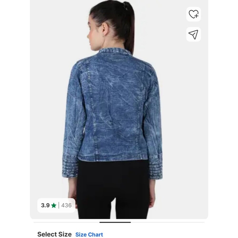 Light Washed Denim Zip-Front Jacket - Picture 12 of 13
